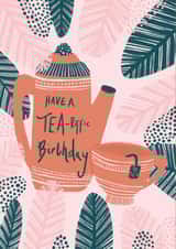 Classic Birthday Card - Wishes - Tea-riffic created by Holly Parkhouse Design