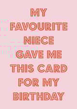 Birthday wishes from the favourite niece created by Nicola Jo