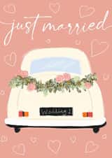 Vintage wedding car created by Lily the Print