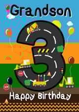 Grandson 3rd Birthday Digger Card created by Kerrylovescards
