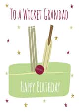 Wicket Cricket Grandad Birthday card created by Missycards