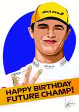 Lando Norris Formula 1 Future Champ Birthday Card created by Cody's Cards
