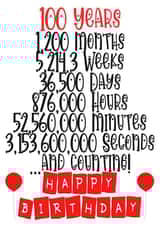 Celebrate a 100th birthday in months/weeks/days/hours/minutes & seconds! created by CardandFast