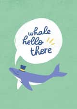 Whale Hello There Greetings Card created by Collyn Wooden Illustration