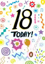 18th birthday today abstract pattern design created by Pencilface