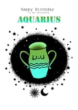 Aquarius - Zodiac Birthday Card created by Sugar Violet Illustration