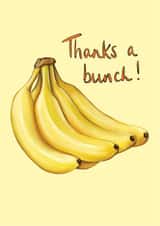 Thanks a bunch Thank You Card created by Katie Tinkler illustration