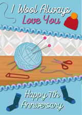 Wool 7th Wedding Anniversary Card created by Violet Owen Designs