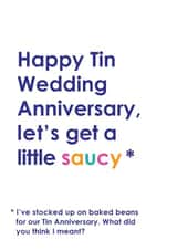 10th Wedding Tin Anniversary Joke created by Kerry Stewart
