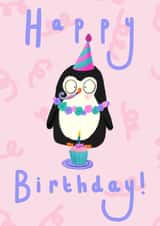 Happy Birthday Party Penguin card created by Anneka Preston Designs