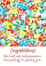 Colorful watercolor floral Congratulations card created by preeta varkey