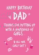 Dad of girls Birthday Card created by Fifi Designs