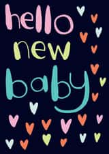 stylish hello new baby card created by Jo Brown