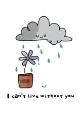 Cute card for friends. Cloud and flower. created by Squiggles