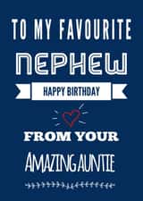 Favourite Nephew from Your Amazing Auntie created by Kerrylovescards