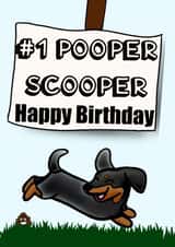 Sausage dog pooper scooper birthday card created by Make It by G