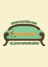 French fries titanic food pun card created by Sunshine Lane