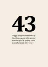 Insignificant 43rd Birthday Card created by Sassy Sarah