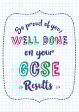 Well done GCSE exam result card created by Hello Fridays Studio