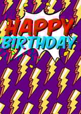 Happy Birthday Lightning Pop-Art created by Impossible Fox Designs