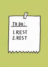 To Do List, Rest Well Card created by Alicia Ard