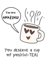 Friendship Positivi-TEA card  created by Mama’s Illustrations