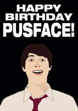 Friday Night Dinner Pusface Birthday Card created by Niall Davies