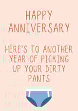 Dirty pants, anniversary card created by Jazzie Designs