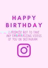 Instagram birthday card promise created by Jazzie Designs