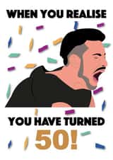 Rylan crying 50th Birthday card created by R&M Designs