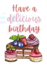 Have a Delicious Birthday, Cakes and Cupcakes Card created by Alina Designs
