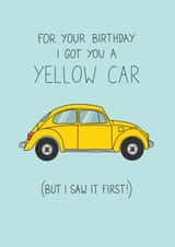 Yellow Car Birthday Card created by Becky Wood