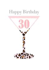 Happy 30th Martini Greeting Card created by Buttongirl Designs