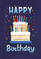 Birthday cake and candles created by Paper Valley Design Studio