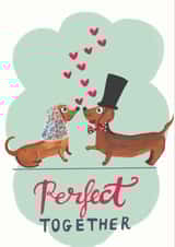 Mr and Mrs wedding day card created by Sally Darby Illustration