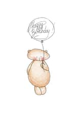 Bear with balloon birthday card created by Mishka Jenya