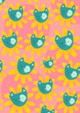 Arty Card - Cheerful Cat Daisies created by Olga Kondyleva