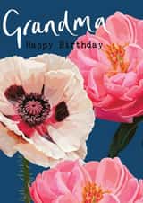 Botanical poppies Grandma card created by Sarah Kelleher