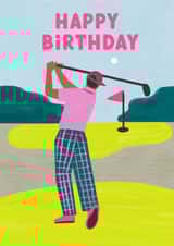 Golfer birthday card created by Catalina Williams