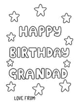 Happy birthday Grandad, Colouring In Card created by Schnauzer Scribbles