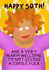 Naughty 50TH birthday card created by Rosie Johnson Illustrates