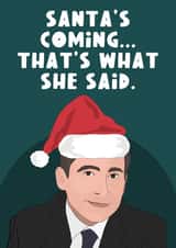 Santa's Coming Michael Scott Christmas Card created by The Foxy Lemon Co.
