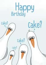 Greedy Seagull Birthday Card created by Deadpixel