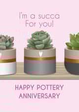 Succulent Pottery 9th Anniversary Card created by Violet Owen Designs