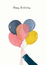 Arty Birthday Card - Balloons - Watercolour created by Pink Pen Studio