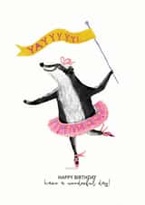 Ballerina Badger created by Pink Pen Studio