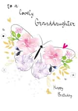 Classic Birthday Card - For A Lovely Granddaughter - Butterfly created by SABIVO Design by Sabina