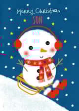 Sledging Snowman created by Lindsay loves to draw