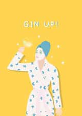 Gin Up! - Gin Lover Card - Motivational Card for Her - Chin Up Sympathy Crd created by Stilus 