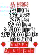 Celebrate a 65th birthday in months/weeks/days/hours/minutes & seconds! created by CardandFast